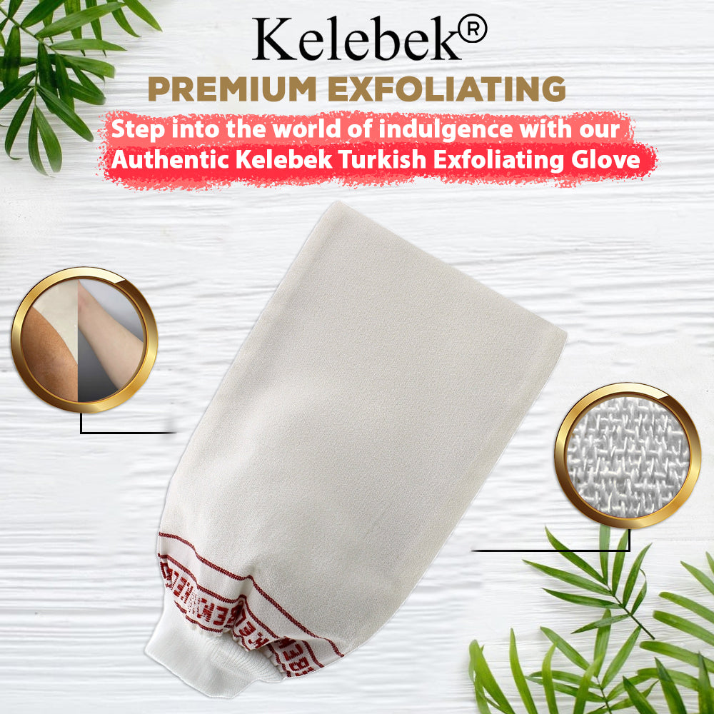 (2 Stück, mittelgroß) Kelebek Premium-Peelinghandschuhe aus natürlichem Material, türkisches Hammam-Kese, Original-Peelinghandschuh, Körperpeeling für Männer und Frauen