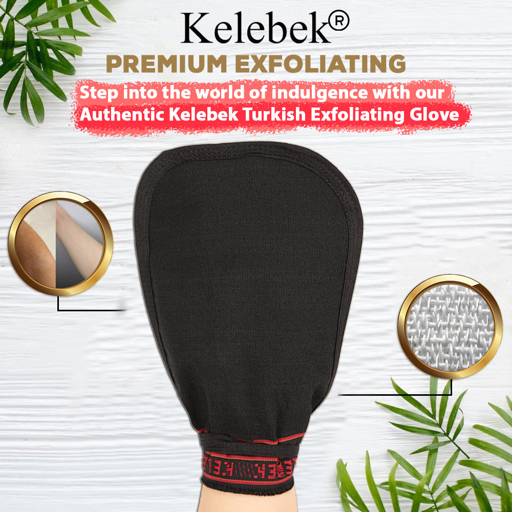 (2 Stück grob) Kelebek Premium Natürliche Peelinghandschuhe, Türkisches Hammam Kese, Original Peelinghandschuh, Körperpeeling für Männer und Frauen