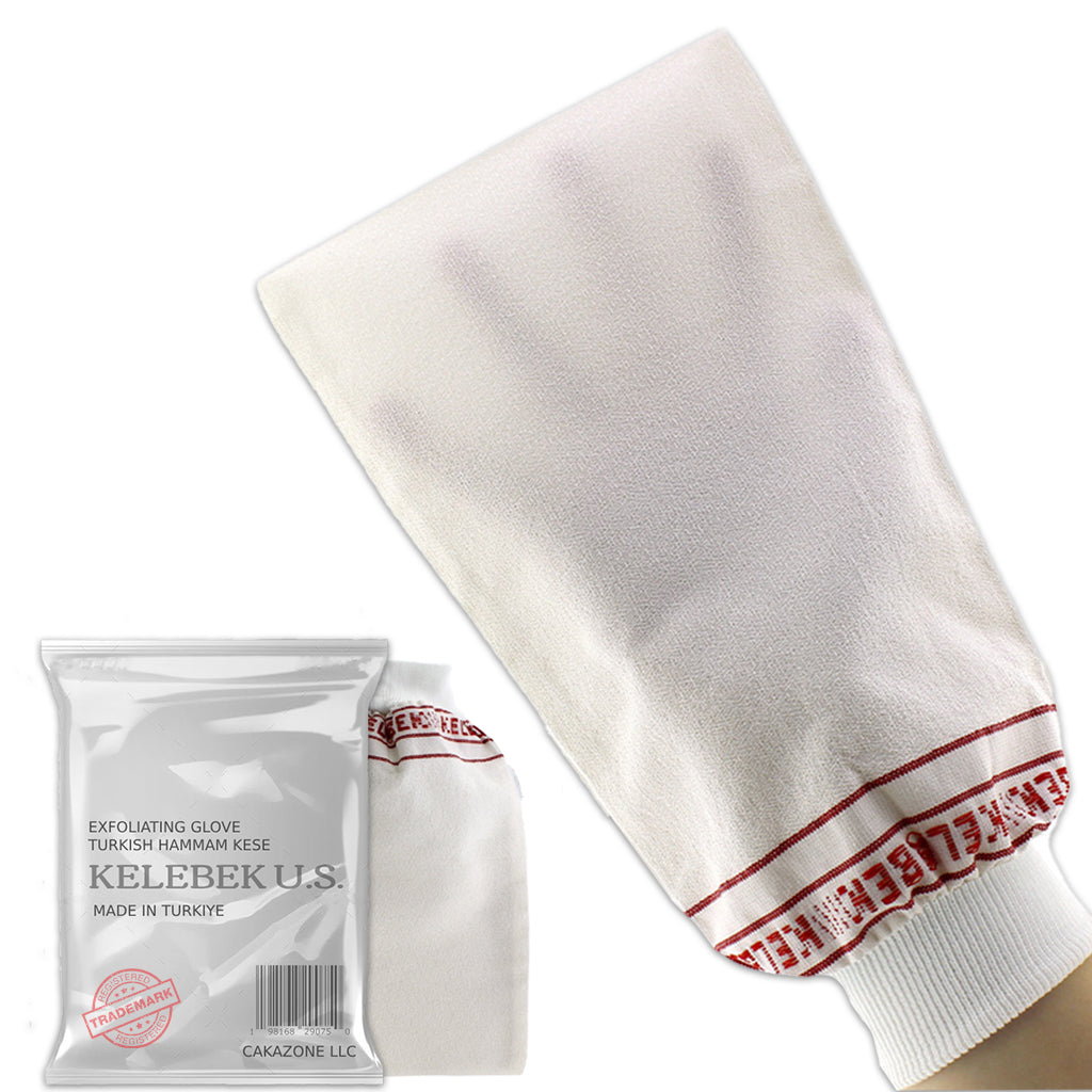 (2 Stück, mittelgroß) Kelebek Premium-Peelinghandschuhe aus natürlichem Material, türkisches Hammam-Kese, Original-Peelinghandschuh, Körperpeeling für Männer und Frauen